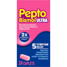 Viên hỗ trợ buồn nôn, ợ nóng, khó tiêu, đau dạ dày và tiêu chảy Pepto Bismol Ultra 24 viên